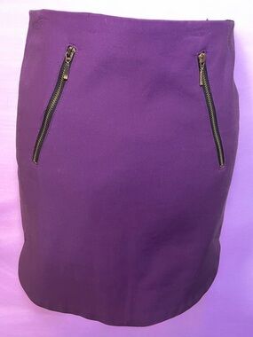 Zara Purple Pencil Skirt with Zip Pockets